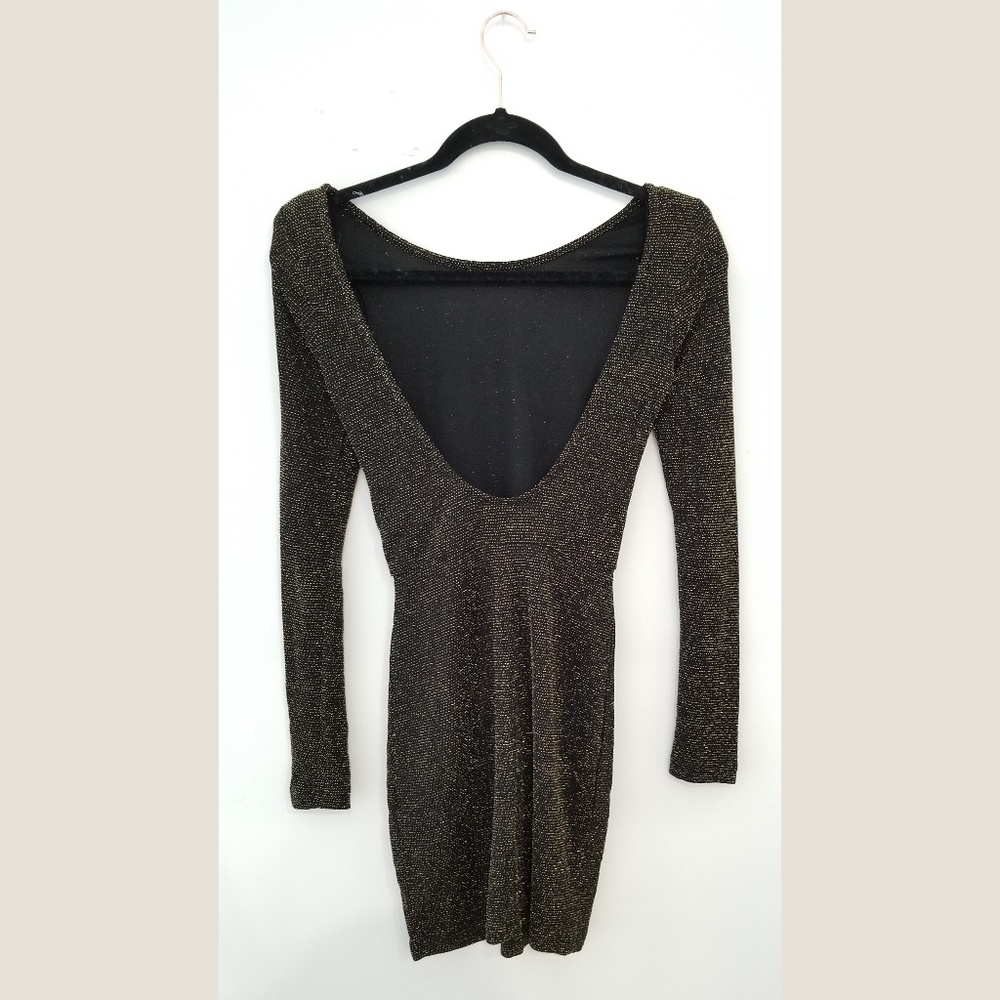 Topshop Cocktail Bodycon Gold Dress